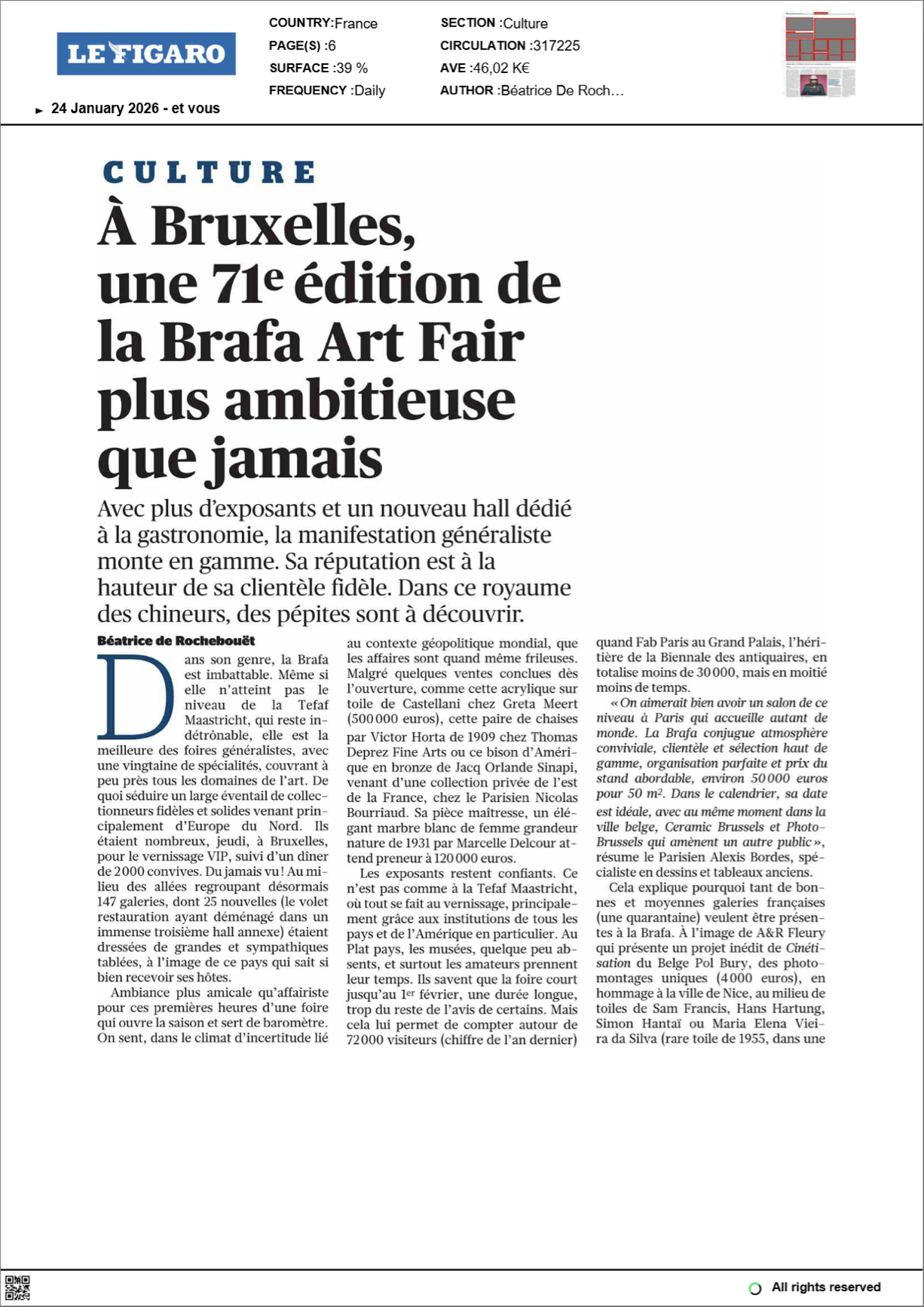 À Bruxelles, une 71e édition de la BRAFA ART FAIR plus ambitieuse que jamais