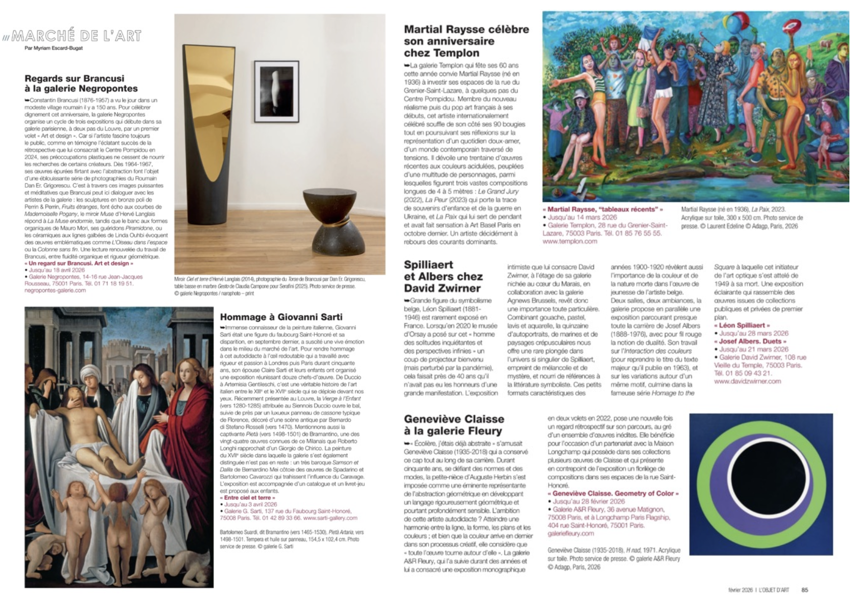 Geneviève Claisse à la galerie Fleury